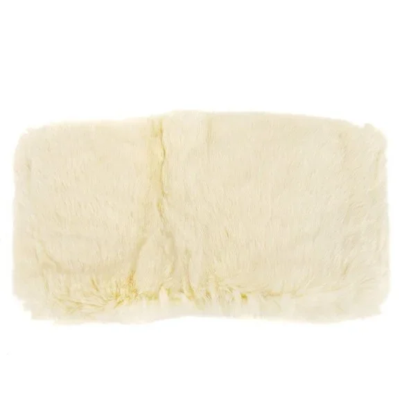 Chanel Fur Shawl Muffler Stole White Small Good - Picture 2 of 4